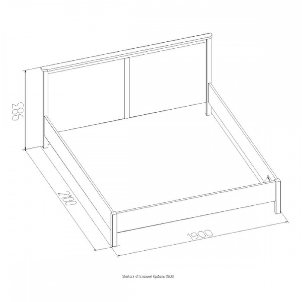 Кровать 2000х900 чертеж
