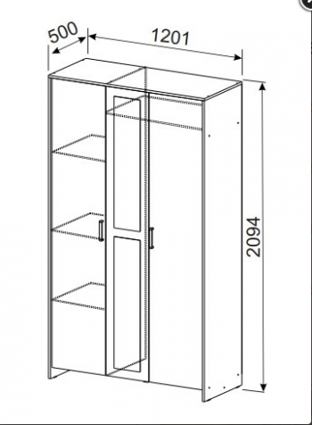 Шкаф распашной 1200 мм Дольче дуб золотой (СВ) в Екатеринбурге - mebel-e96.ru