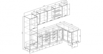 Угловой кухонный гарнитур Крафт 3200*1400 мм Sanvut в Екатеринбурге - mebel-e96.ru