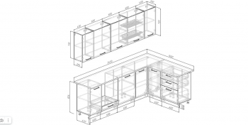 Угловой кухонный гарнитур Лада 2600*1600 мм Sanvut в Екатеринбурге - mebel-e96.ru