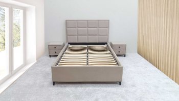 Кровать с подъемным механизмом Мега беж (Лин) в Екатеринбурге - mebel-e96.ru