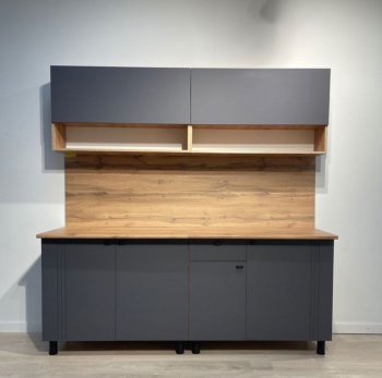 Кухонный гарнитур Монако 2000 мм графит (СВ) в Екатеринбурге - mebel-e96.ru