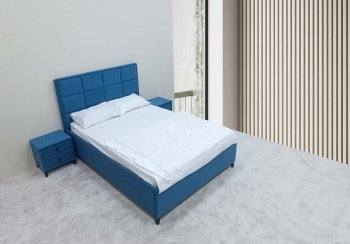 Кровать с подъемным механизмом Мега синий (Лин) в Екатеринбурге - mebel-e96.ru