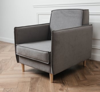 Кресло 831 Серый, велюр (Brendoss) в Екатеринбурге - mebel-e96.ru