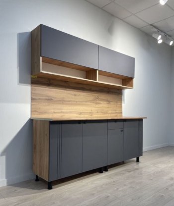 Кухонный гарнитур Монако 2000 мм графит (СВ) в Екатеринбурге - mebel-e96.ru