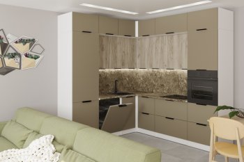 Кухонный гарнитур Альба гранд прайм 2200х2500 мм (Герда) в Екатеринбурге - mebel-e96.ru