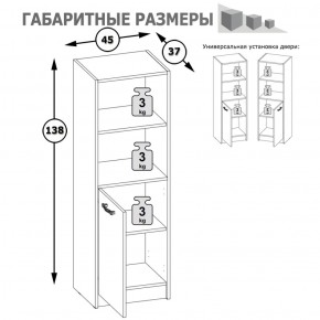 Стеллаж две ниши и дверка Альфа 09.135 солнечный свет в Екатеринбурге - mebel-e96.ru