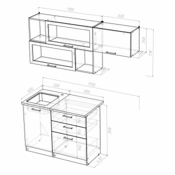 Кухонный гарнитур Алина экстра 1700 мм (Герда) в Екатеринбурге - mebel-e96.ru