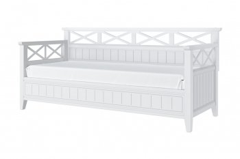 Кровать из массива Амелия белый античный (БМ) в Екатеринбурге - mebel-e96.ru