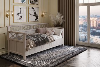 Кровать из массива Амелия льняной (БМ) в Екатеринбурге - mebel-e96.ru