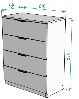 Комод Anna K216 874х670х360 в Екатеринбурге - mebel-e96.ru