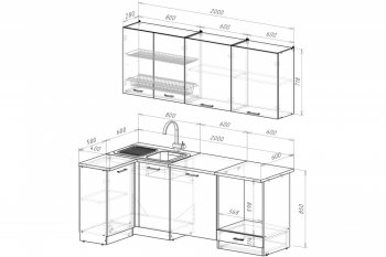 Кухонный гарнитур Антика прайм 1100х2000 мм  (Герда) в Екатеринбурге - mebel-e96.ru