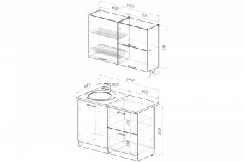 Кухонный гарнитур Антика лайт 1200 мм (Герда) в Екатеринбурге - mebel-e96.ru