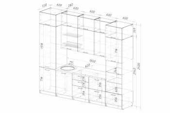 Кухонный гарнитур Асая экстра 3000 мм (герда) в Екатеринбурге - mebel-e96.ru