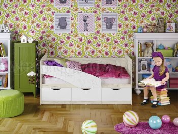 Кровать Бабочки Шарли белый (Миф) в Екатеринбурге - mebel-e96.ru