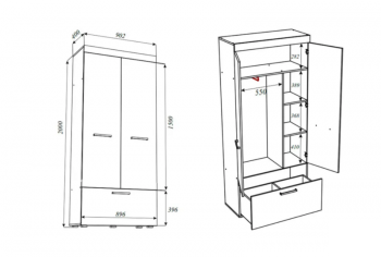 Стенка Бастон+шкаф (Эра) в Екатеринбурге - mebel-e96.ru