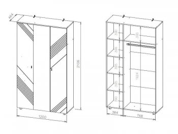 Шкаф 1200 мм трехстворчатый Байкал (СВ) в Екатеринбурге - mebel-e96.ru