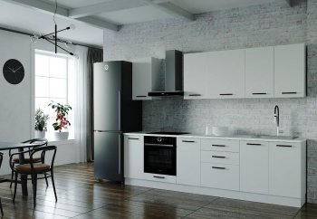 Кухонный гарнитур Белый глянец 2800 МДФ (Санвут) в Екатеринбурге - mebel-e96.ru