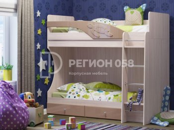 Двухъярусная кровать Бемби МДФ (Регион) в Екатеринбурге - mebel-e96.ru