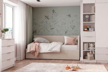 Диван-кровать Бенто с ПМ, велюр Крем (ДСВ) в Екатеринбурге - mebel-e96.ru