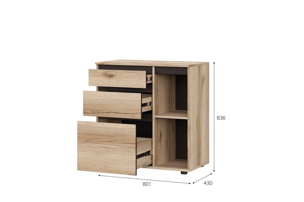 Комод с ящиками и створкой Берген (МИ) в Екатеринбурге - mebel-e96.ru