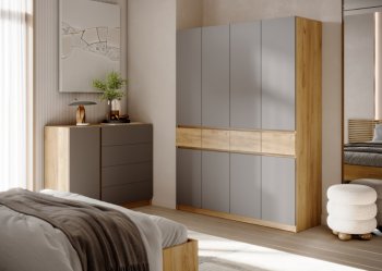 Спальный гарнитур Бостон Лайт серый (Стиль) в Екатеринбурге - mebel-e96.ru