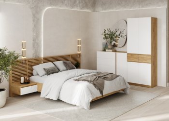 Спальный гарнитур Бостон Лайт белый (Стиль) в Екатеринбурге - mebel-e96.ru