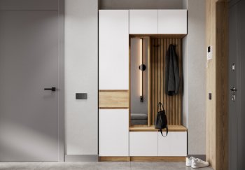 Прихожая Бостон Лайт комп.1 белый (Стиль) в Екатеринбурге - mebel-e96.ru