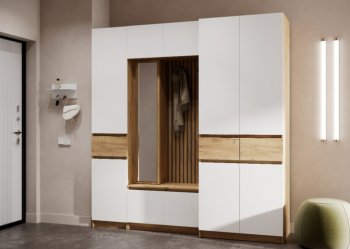 Прихожая Бостон Лайт комп.2 белый (Стиль) в Екатеринбурге - mebel-e96.ru