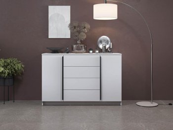 Комод 67.11 Брандо ЛДСП New белый (Олмеко) в Екатеринбурге - mebel-e96.ru