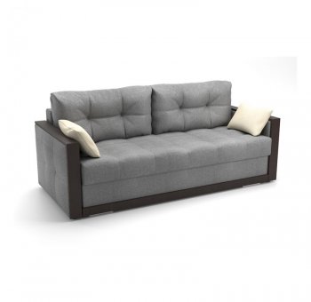 Диван-кровать Бруно (рогожка SHE980 (серый)) (Софт) в Екатеринбурге - mebel-e96.ru