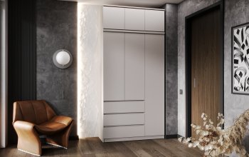 Шкаф 1200 мм Челси с антресолью Кашемир (Миф) в Екатеринбурге - mebel-e96.ru