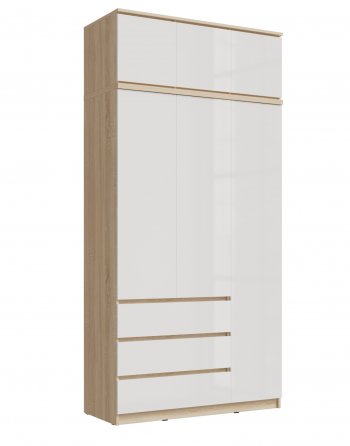 Шкаф 1200 мм Челси с антресолью, сонома/белый (Миф) в Екатеринбурге - mebel-e96.ru