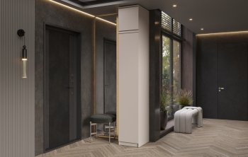 Пенал 400 мм Челси (1 створка) с антресолью, Кашемир (Миф) в Екатеринбурге - mebel-e96.ru