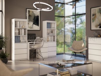 Письменный стол + Стеллаж Челси кашемир (Миф) в Екатеринбурге - mebel-e96.ru