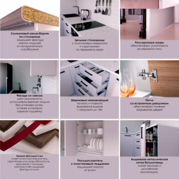 Кухонный гарнитур Элеганция 2200 мм (Санвут) в Екатеринбурге - mebel-e96.ru