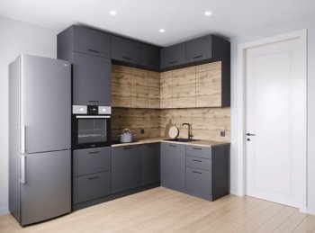 Кухонный гарнитур угловой Дели 2200*1700 мм (Санвут) в Екатеринбурге - mebel-e96.ru