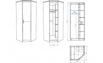 Шкаф угловой Денвер (СБК) в Екатеринбурге - mebel-e96.ru