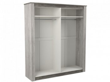 Шкаф 1900 мм 4-х дверный Денвер Риббек серый (СБК) в Екатеринбурге - mebel-e96.ru