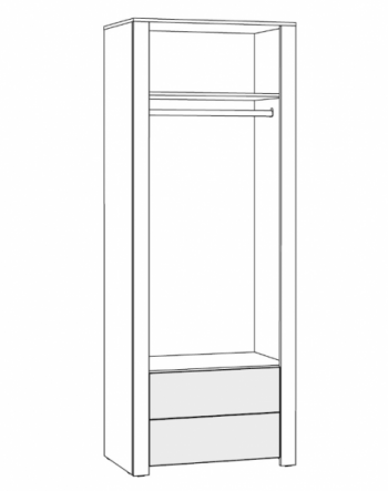 Шкаф 860 мм для одежды Джастин 13.339 (Моби) в Екатеринбурге - mebel-e96.ru