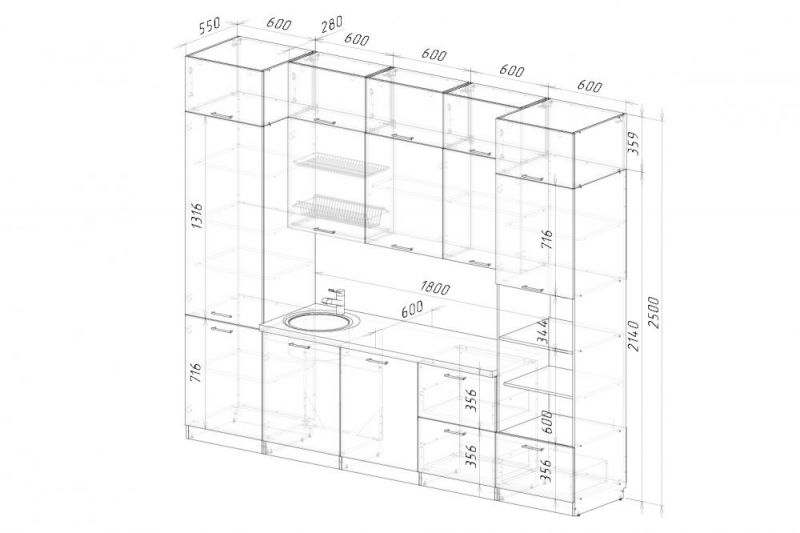 Кухонный гарнитур Дюна экстра 2 3000 мм (ПМ) (Герда) в Екатеринбурге - mebel-e96.ru