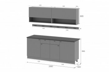 Кухонный гарнитур Энни 2000 мм (МИ) в Екатеринбурге - mebel-e96.ru