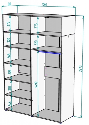 Шкаф 1564 мм Erik H318 + Антресоль HA4 (Белый) в Екатеринбурге - mebel-e96.ru