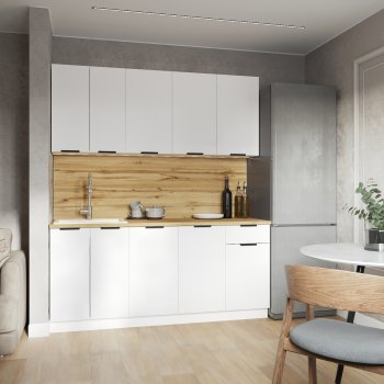 КУхонный гарнитур Эстетик 1800 мм белый (Сурская) в Екатеринбурге - mebel-e96.ru