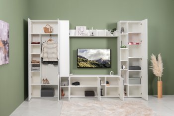 Стенка Эйр модульная, белый (Моби) в Екатеринбурге - mebel-e96.ru
