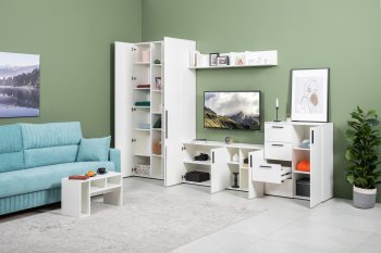 Стенка Эйр комп 1, белый (Моби) в Екатеринбурге - mebel-e96.ru