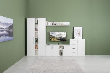 Стенка Эйр модульная, белый (Моби) в Екатеринбурге - mebel-e96.ru