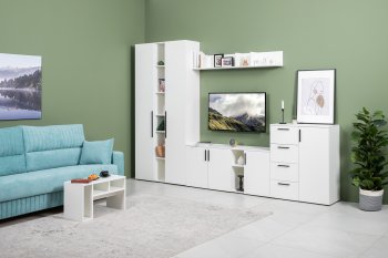 Стенка Эйр комп 1, белый (Моби) в Екатеринбурге - mebel-e96.ru