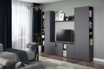 Стенка Эйр модульная, графит (Моби) в Екатеринбурге - mebel-e96.ru