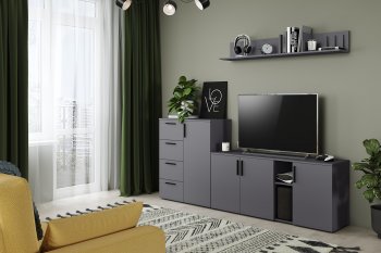 Стенка Эйр комп.1, графит (Моби) в Екатеринбурге - mebel-e96.ru